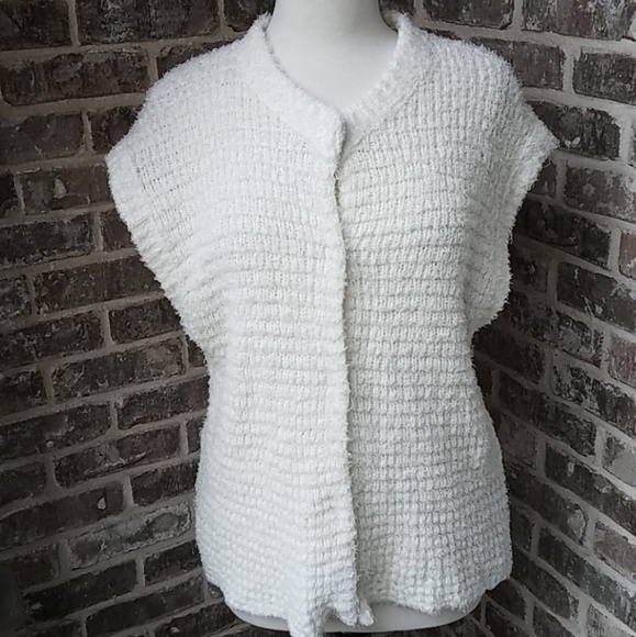 Free People Sweaters - Free Peeople Fuzzy Button Down White Sweater